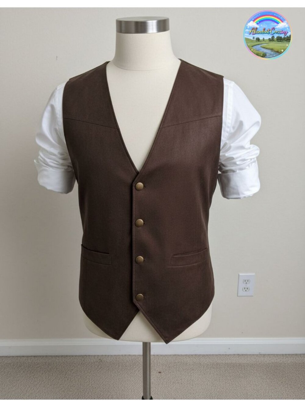 Men's Western Suede Vest Slim Fit Button Waistcoat Cowboy Casual